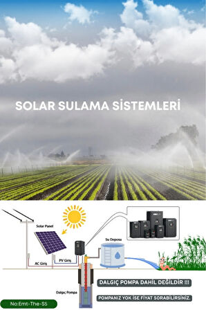 10Hp (7.5Kw) Solar Güneş Enerji Sulama Sistemi Trifaze 585W Panel