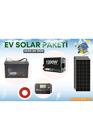 Bağ Evi Bahçe Yayla Karavan Konteyner Lifepo4 Monokristal Güneş Enerji Paketi