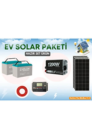 Bağ Evi Bahçe Yayla Karavan Konteyner İçin Monokristal Güneş Seti