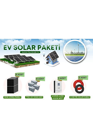 Güneş Enerji Sistemi Çamaşır TV Buzdolabı Aydınlatma İçin Hazır Paket