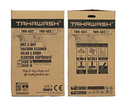 Tahawash Sanayi Tipi Üç Motorlu 60 L Süpürge - Twd-603