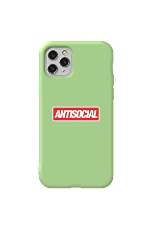Iphone 11 Pro Max Açik Yesil Renkli Silikon Telefon Kilifi - Anti Sosyal