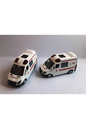 Kız Erkek Çocuk Eğlenceli Oyuncaklar Küçük Boy Metal Çek Bırak Oyuncak Ambulans Açlır Kapı