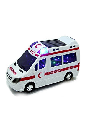 Kız Erkek Çocuk Eğlenceli Oyuncaklar Oyuncak Büyük Boy Ambulans Pilli Sesli Işıklı Ambulans 112 Acil