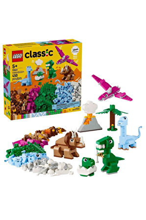Kız Erkek Çocuk Oyuncak 11041 Classic Yaratıcı Dinozorlar 450 parça +5 yaş Kız Erkek Çocuk Oyuncak E