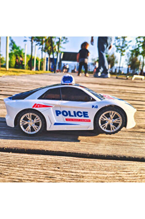 Kız Erkek Çocuk Eğlenceli Oyuncaklar Polis Arabası 3d Işıklı Sesli Sensörlü Dönebilen Araba