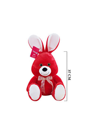 Kız Erkek Çocuk Oyuncak 1554KR Selay, Oturan Sevimli Tavşan 37cm Kırmızı Kız Erkek Çocuk Oyuncak Eği