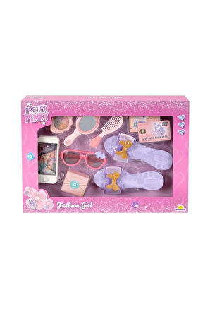 Kız Erkek Çocuk Oyuncak 4376 Pretty Pinky Kokoş Terlik Gözlük Tarak Set -Sunman Kız Erkek Çocuk Oyun