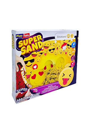 Kız Erkek Çocuk Oyuncak Play-Toys Emoji Oyun Kumu Süper Sand Seti Kız Erkek Çocuk Oyuncak Eğitici Oy