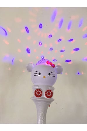 Kız Erkek Çocuk Eğlenceli Oyuncaklar Hello Kitty Sesli Işıklı Müzikli Asa Meşale Oyuncak Disko Topu
