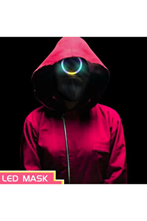 Kız Erkek Çocuk Eğlenceli Oyuncaklar Squıd Game Işıklı Maske ışık efektli (ışık fonksiyonlu) Yuvarla