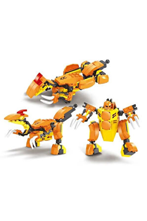 Kız Erkek Çocuk Oyuncak Ausini Titan Form Heroes-4 Velaciraptor 106 Parça Kız Erkek Çocuk Oyuncak Eğ
