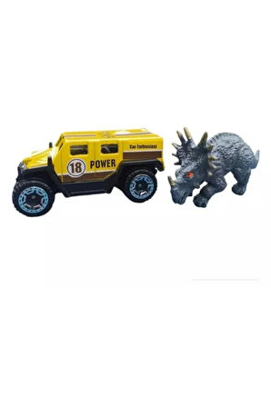 Kız Erkek Çocuk Oyuncak Die Cast Metal Hummer Benzeri Araba ve Triceratops Kız Erkek Çocuk Oyuncak E