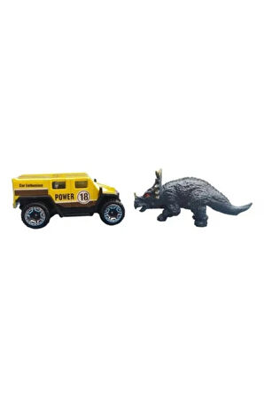Kız Erkek Çocuk Oyuncak Die Cast Metal Hummer Benzeri Araba ve Triceratops Kız Erkek Çocuk Oyuncak E