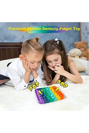 Kız Erkek Çocuk Eğlenceli Oyuncaklar Kare Push Pop - Pop It Push Bubble Fidget Özel Pop Duyusal Oyun
