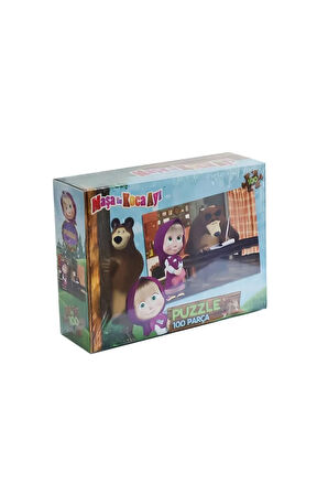 Kız Erkek Çocuk Oyuncak MS7968 Maşa ile Koca Ayı 100 Parça Puzzle -LaçoKids Kız Erkek Çocuk Oyuncak