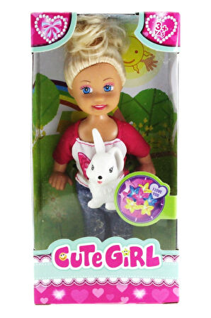 Kız Erkek Çocuk Oyuncak Cute Girl Tavşan Figürlü Sarışın Mini Bebek Kız Erkek Çocuk Oyuncak Eğitici