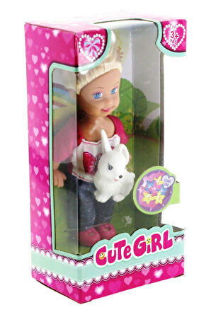 Kız Erkek Çocuk Oyuncak Cute Girl Tavşan Figürlü Sarışın Mini Bebek Kız Erkek Çocuk Oyuncak Eğitici