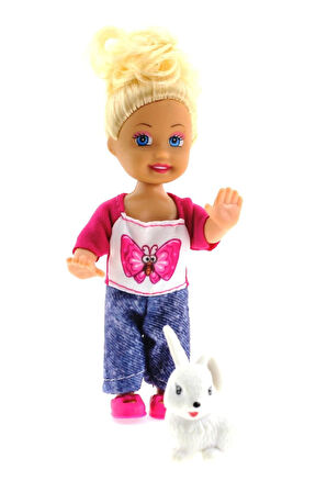 Kız Erkek Çocuk Oyuncak Cute Girl Tavşan Figürlü Sarışın Mini Bebek Kız Erkek Çocuk Oyuncak Eğitici