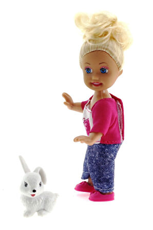 Kız Erkek Çocuk Oyuncak Cute Girl Tavşan Figürlü Sarışın Mini Bebek Kız Erkek Çocuk Oyuncak Eğitici