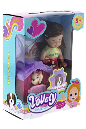 Kız Erkek Çocuk Oyuncak Lovely Mini Bebek Evcil Hayvan ve Kulübesi Oyun Seti Kız Erkek Çocuk Oyuncak