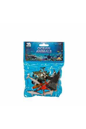 Kız Erkek Çocuk Oyuncak 0704 Okyanus Hayvanları Poşetli Hayvan Oyun Seti Kız Erkek Çocuk Oyuncak Eği