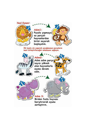 Kız Erkek Çocuk Oyuncak 1703 Dıytoy, Baby Puzzle-Benim İlk Hayvanlar Kız Erkek Çocuk Oyuncak Eğitici