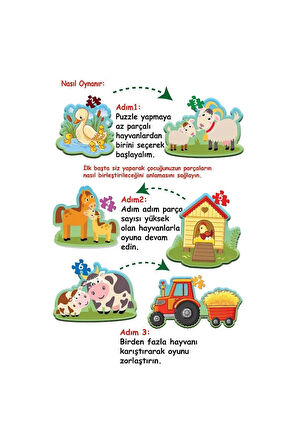 Kız Erkek Çocuk Oyuncak 1734 Dıytoy, Baby Puzzle- İlk Çiftlik Puzzle Kız Erkek Çocuk Oyuncak Eğitici