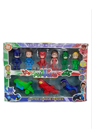 Kız Erkek Çocuk Eğlenceli Oyuncaklar Pjmaskeliler 6 Karakterli Ve 3 Aracı Rs693580