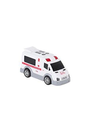 Kız Erkek Çocuk Oyuncak URT004-01 Şehrin Kırılmazları Sürtmeli Ambulans -Birliktoys Kız Erkek Çocuk