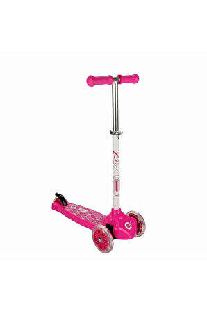 Kız Erkek Çocuk Oyuncak Evo Işıklı 3 Tekerlekli Pembe Scooter Kız Erkek Çocuk Oyuncak Eğitici Oyunca