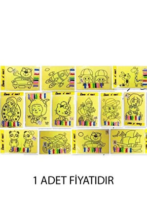 Kız Erkek Çocuk Eğlenceli Oyuncaklar Point A4 Kum Boyama Seti - Çocuklar İçin Eğlenceli ve Eğitici B