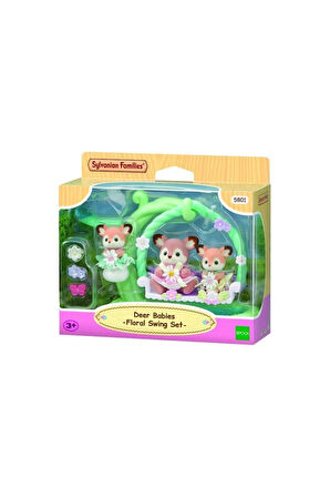 Kız Erkek Çocuk Oyuncak 5801 Sylvanian Families Geyik Bebekler ve Çiçekli Salıncak Seti +3 yaş Kız E