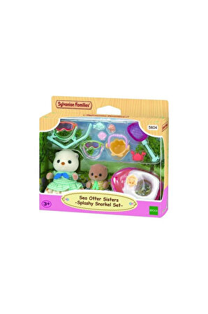 Kız Erkek Çocuk Oyuncak 5804 Sylvanian Families Su Samuru Kız Kardeşler ve Şnorkel Seti +3 yaş Kız E