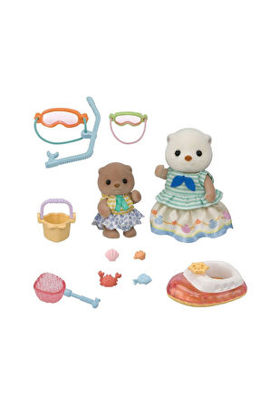 Kız Erkek Çocuk Oyuncak 5804 Sylvanian Families Su Samuru Kız Kardeşler ve Şnorkel Seti +3 yaş Kız E