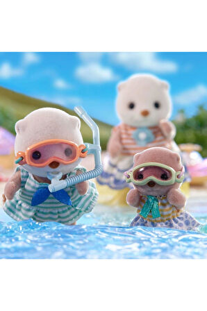 Kız Erkek Çocuk Oyuncak 5804 Sylvanian Families Su Samuru Kız Kardeşler ve Şnorkel Seti +3 yaş Kız E