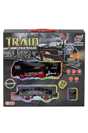 Kız Erkek Çocuk Oyuncak Dumanlı Sesli Işıklı Tren 15 Parça Kız Erkek Çocuk Oyuncak Eğitici Oyuncakla