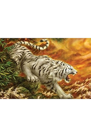 Kız Erkek Çocuk Oyuncak KS Puzzle 1000 Parça White Tiger Beyaz Kaplan Kız Erkek Çocuk Oyuncak Eğitic
