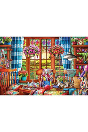 Kız Erkek Çocuk Oyuncak KS Puzzle 1000 Parça Stitching Room Dikiş Odası Kız Erkek Çocuk Oyuncak Eğit
