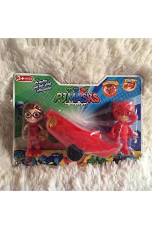 Kız Erkek Çocuk Eğlenceli Oyuncaklar Pjmasks Deluxe Cat-car Pijamaskeliler Arabalı Figür Oyuncak