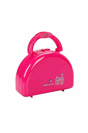 Kız Erkek Çocuk Oyuncak 4278 Pretty Pinky 3 Katlı Pembe Çantalı Makyaj Seti -Sunman Kız Erkek Çocuk
