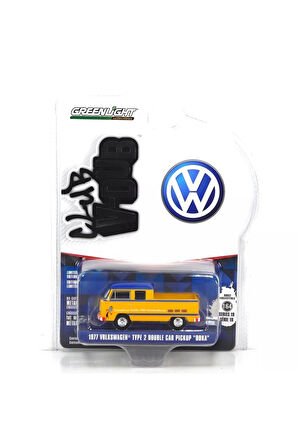 Kız Erkek Çocuk Oyuncak Greenlight 1/64 Club Vee-Dub Series 19- 1977 Volkswagen Type 2 Double Cab Pi