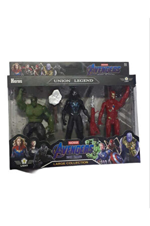 Kız Erkek Çocuk Eğlenceli Oyuncaklar Süper Kahramanlar Hulk Kara Panter Ve Iron-men 3'lü