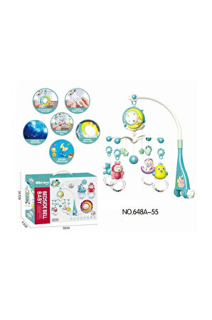 Kız Erkek Çocuk Oyuncak BIB-648A-55 -Vardem Işıklı Müzikli Kumandalı Mavi Bebek Dönencesi Kız Erkek
