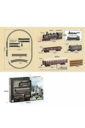 Kız Erkek Çocuk Oyuncak 621B RETRO VAGONLARI IŞIKLI LÜX TREN Kız Erkek Çocuk Oyuncak Eğitici Oyuncak