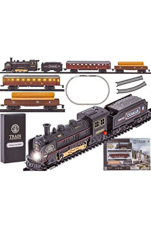 Kız Erkek Çocuk Oyuncak 621B RETRO VAGONLARI IŞIKLI LÜX TREN Kız Erkek Çocuk Oyuncak Eğitici Oyuncak