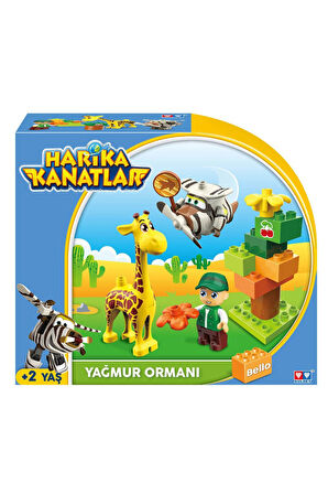 Kız Erkek Çocuk Oyuncak Harika Kanatlar 15 Parça Blok Bello'nun Yağmur Ormanı Kız Erkek Çocuk Oyunca