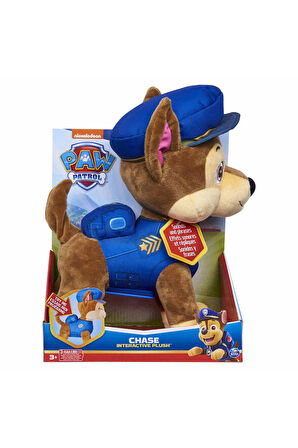 Kız Erkek Çocuk Oyuncak Paw Patrol Chase Sesli ve Hareketli Figür 30cm Kız Erkek Çocuk Oyuncak Eğiti