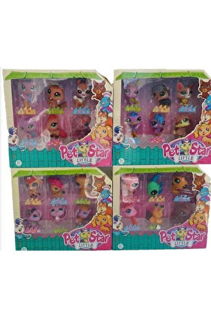 Kız Erkek Çocuk Eğlenceli Oyuncaklar Littlest Pet Shop Neşeli Oyuncak Minişler 6'lı Miniş Ailesi Oyu