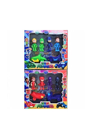 Kız Erkek Çocuk Eğlenceli Oyuncaklar 8 Karakter 4 Arabalı Pijamaskeliler Seti Catboy Gekko
